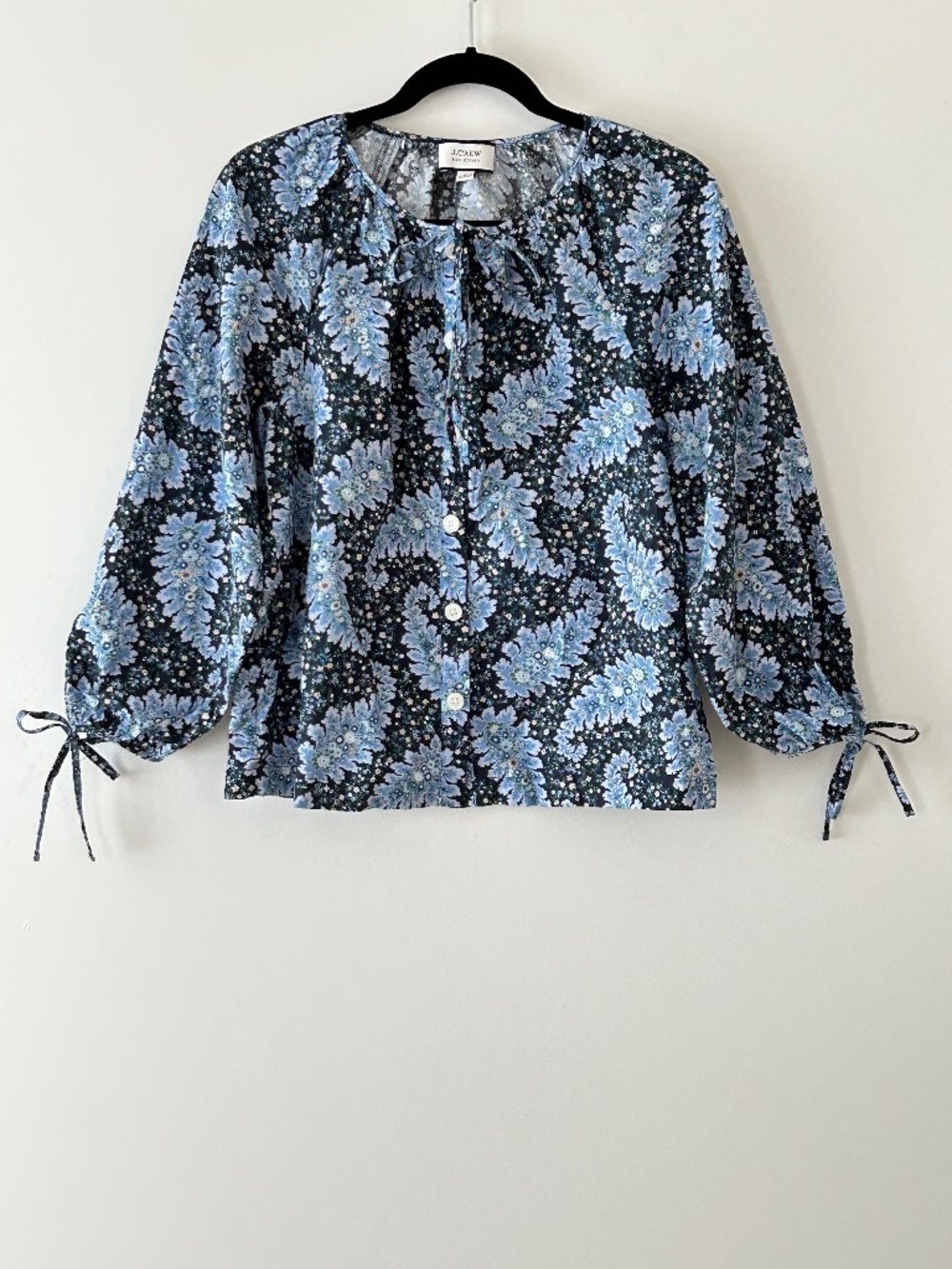 J. Crew Collection 100% Cotton Floral Paisley Blouse